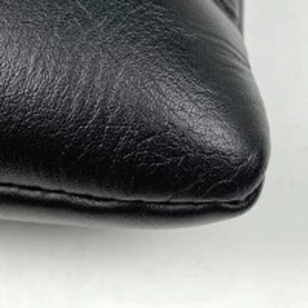 Salvatore Ferragamo Gancini Leather Bag Black Shoulder Clutch Black